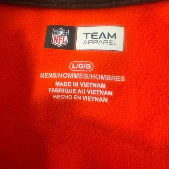 Cleveland Browns Quarter Zip Pullover Men’s Large NFL Team Apparel Fleece - Picture 3 of 3